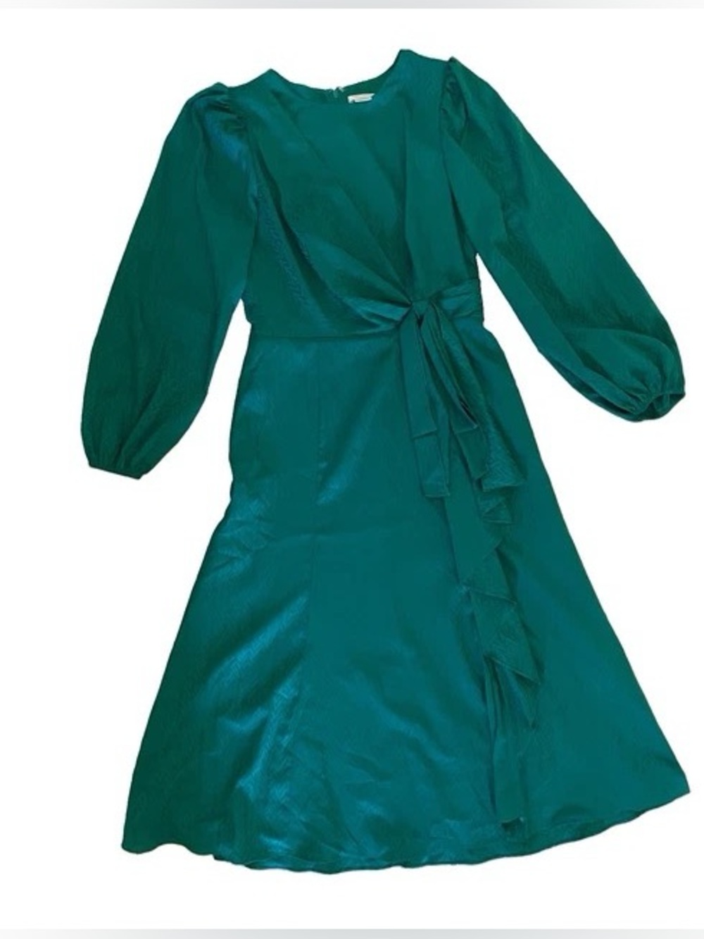 Shoshanna Teal Green Wrap Midi Cocktail Party Dress